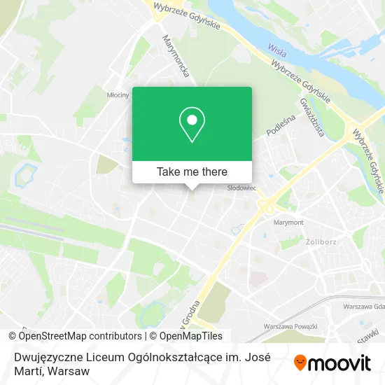 Dwujęzyczne Liceum Ogólnokształcące im. José Martí map