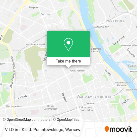 Карта V LO im. Ks. J. Poniatowskiego
