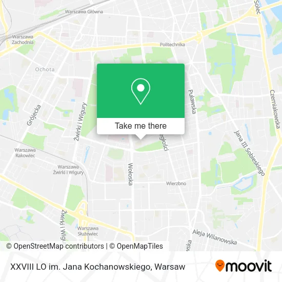 XXVIII LO im. Jana Kochanowskiego map