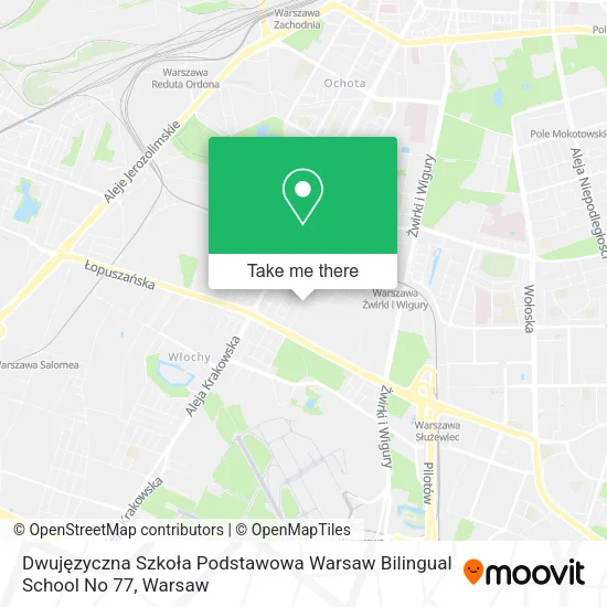 Карта Dwujęzyczna Szkoła Podstawowa Warsaw Bilingual School No 77