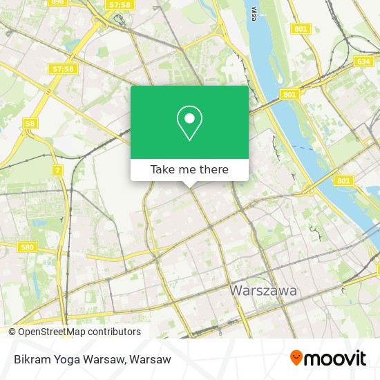 Bikram Yoga Warsaw map