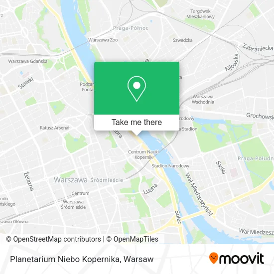 Planetarium Niebo Kopernika map