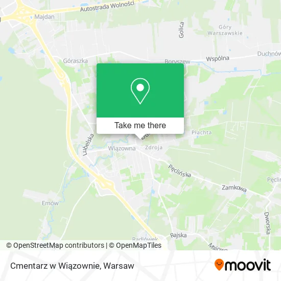 Cmentarz w Wiązownie map