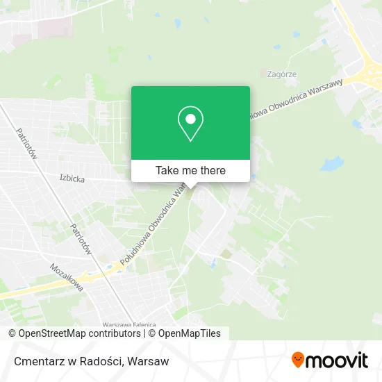 Cmentarz w Radości map