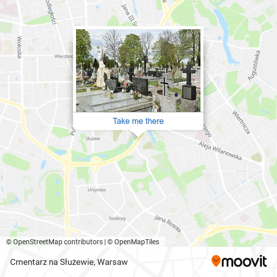 Cmentarz na Służewie map