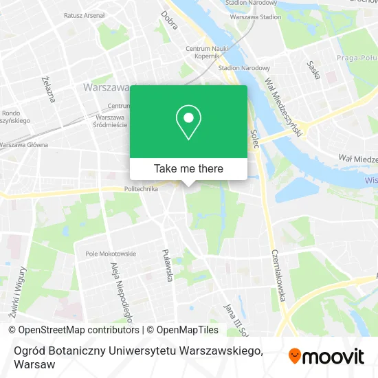 Ogród Botaniczny Uniwersytetu Warszawskiego map