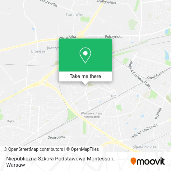 Карта Niepubliczna Szkoła Podstawowa Montessori
