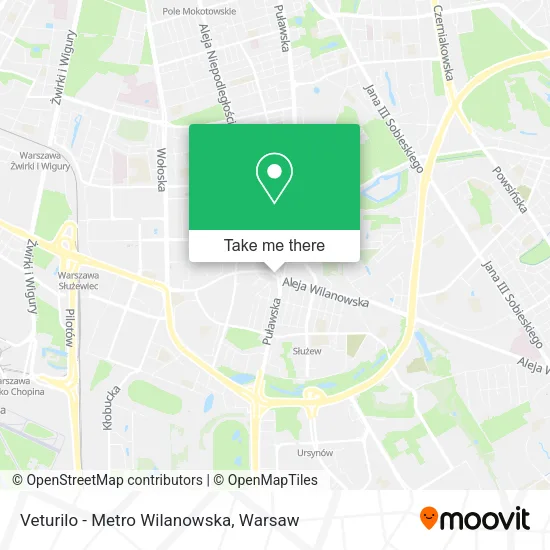 Veturilo - Metro Wilanowska map
