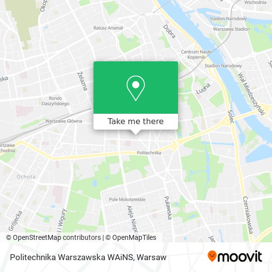 Карта Politechnika Warszawska WAiNS