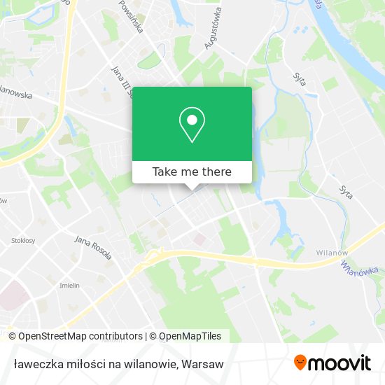 ławeczka miłości na wilanowie map