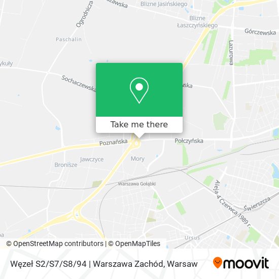 Карта Węzeł S2 / S7 / S8 / 94 | Warszawa Zachód