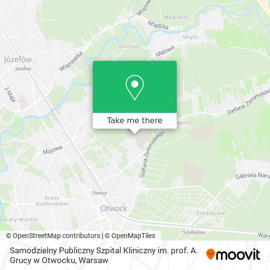 Samodzielny Publiczny Szpital Kliniczny im. prof. A. Grucy w Otwocku map