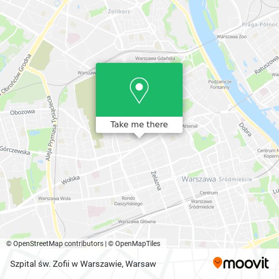 Szpital św. Zofii w Warszawie map