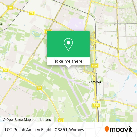 Карта LOT Polish Airlines Flight LO3851