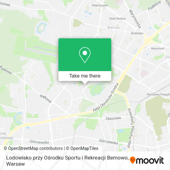 Lodowisko przy Ośrodku Sportu i Rekreacji Bemowo map