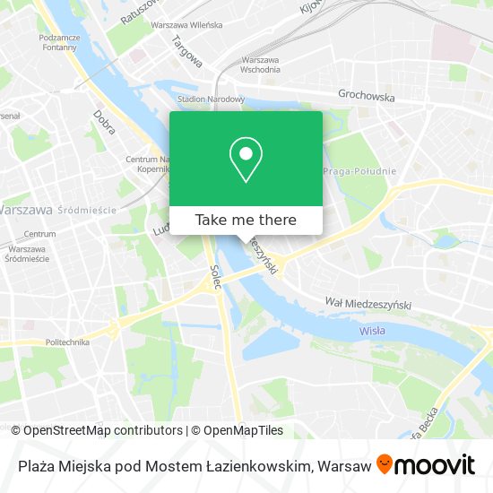 Plaża Miejska pod Mostem Łazienkowskim map