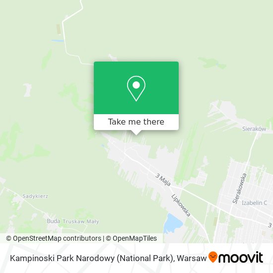 Kampinoski Park Narodowy (National Park) map