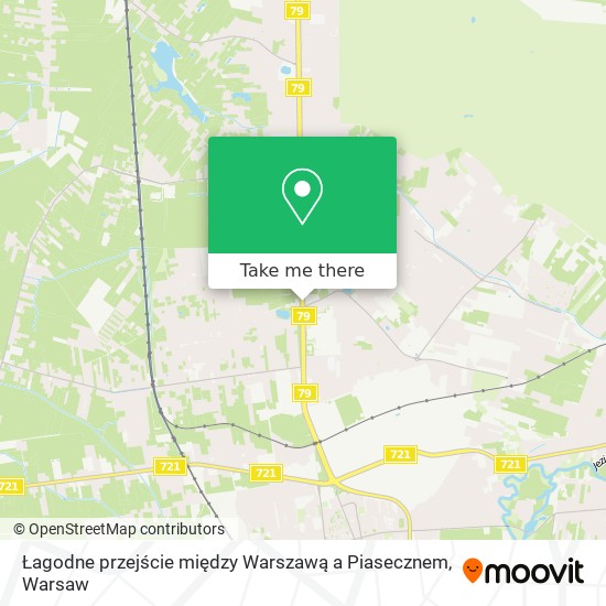 Łagodne przejście  między Warszawą a Piasecznem map