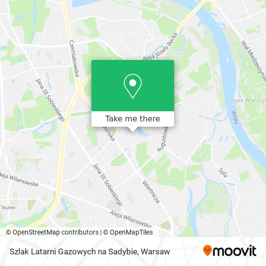 Szlak Latarni Gazowych na Sadybie map