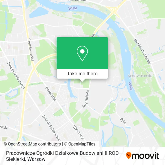 Pracownicze Ogródki Działkowe  Budowlani II  ROD Siekierki map