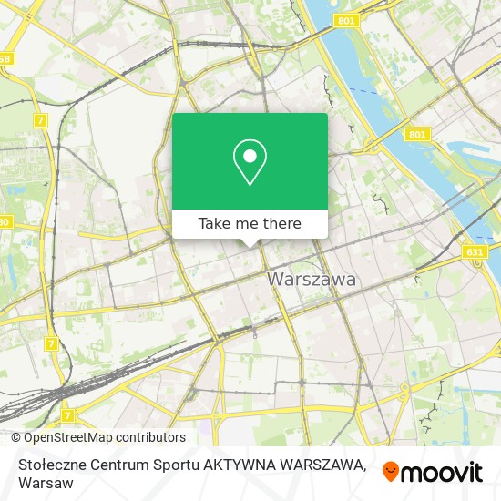 Stołeczne Centrum Sportu AKTYWNA WARSZAWA map