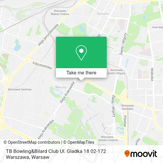 TB Bowling&Bilard Club Ul. Gladka 18 02-172 Warszawa map