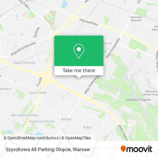 Szyszkowa 48 Parking Okęcie map