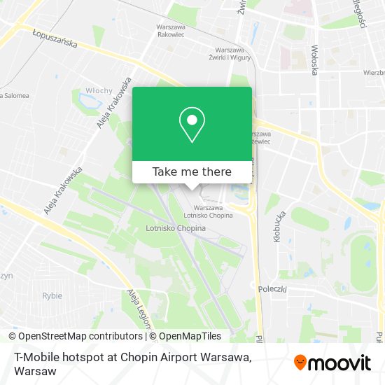 Карта T-Mobile hotspot at Chopin Airport Warsawa