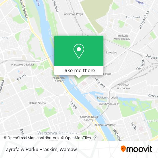 Żyrafa w Parku Praskim map