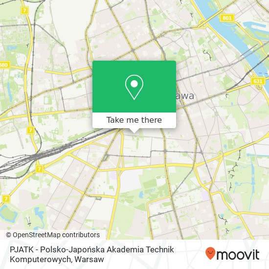 PJATK - Polsko-Japońska Akademia Technik Komputerowych map