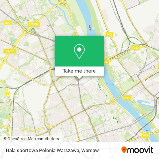 Hala sportowa Polonia Warszawa map