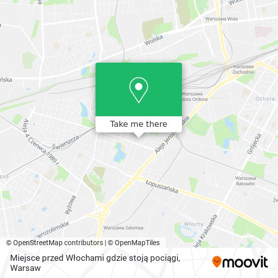 Miejsce przed Włochami gdzie stoją pociągi map