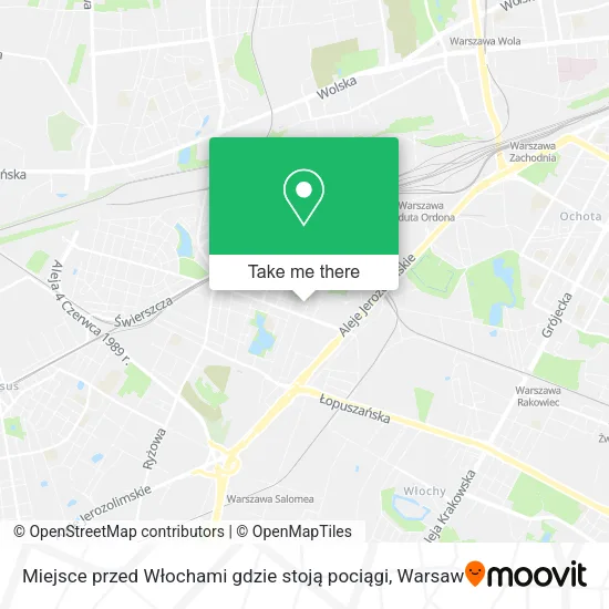 Miejsce przed Włochami gdzie stoją pociągi map