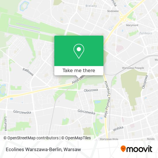 Карта Ecolines Warszawa-Berlin