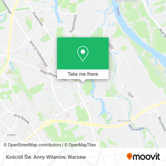 Kościół Św. Anny Wilanów map
