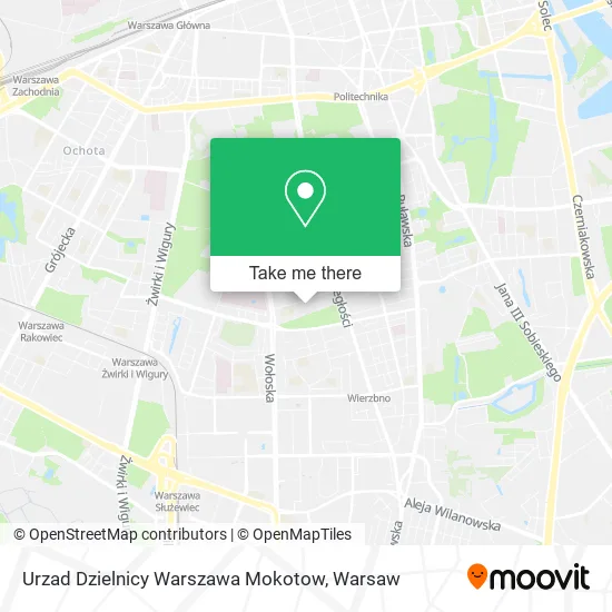 Urzad Dzielnicy Warszawa Mokotow map