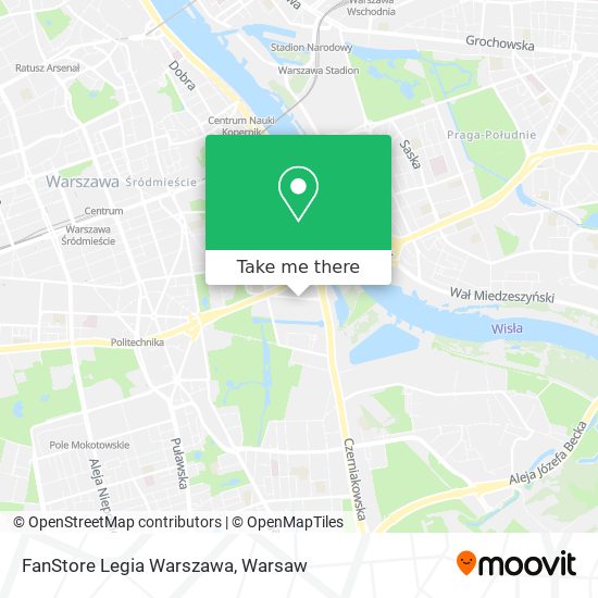 FanStore Legia Warszawa map