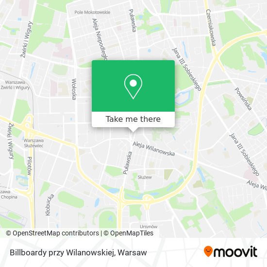 Billboardy przy Wilanowskiej map