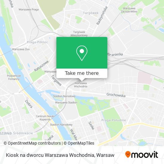 Карта Kiosk na dworcu Warszawa Wschodnia