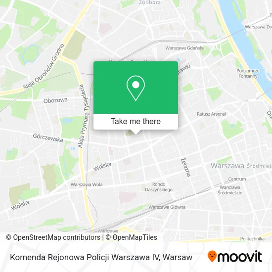 Komenda Rejonowa Policji Warszawa IV map