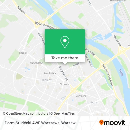 Dorm Studénki AWF Warszawa map