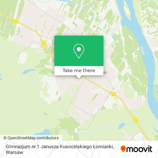 GImnazjum nr.1 Janusza Kusocińskiego Łomianki map