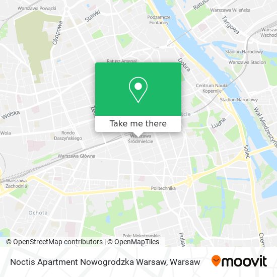 Noctis Apartment Nowogrodzka Warsaw map