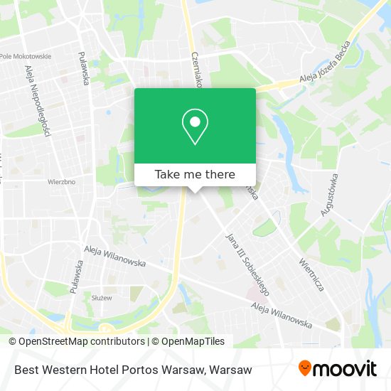 Best Western Hotel Portos Warsaw map