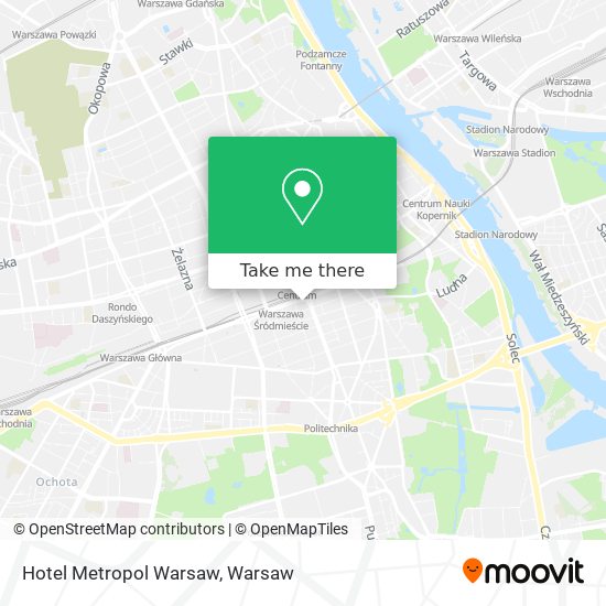 Hotel Metropol Warsaw map