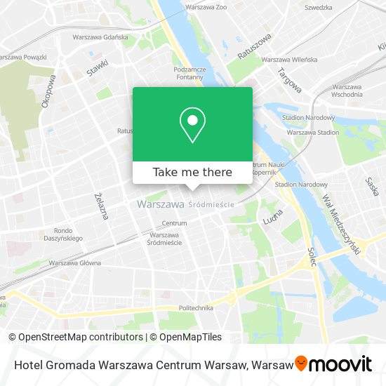 Hotel Gromada Warszawa Centrum Warsaw map