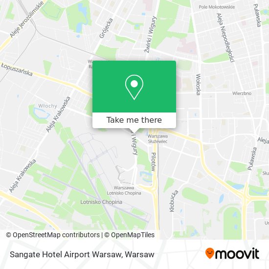 Sangate Hotel Airport Warsaw map