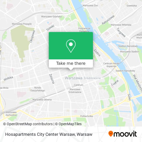 Hosapartments City Center Warsaw map