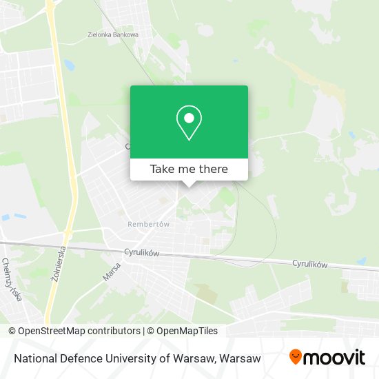 National Defence University of Warsaw map