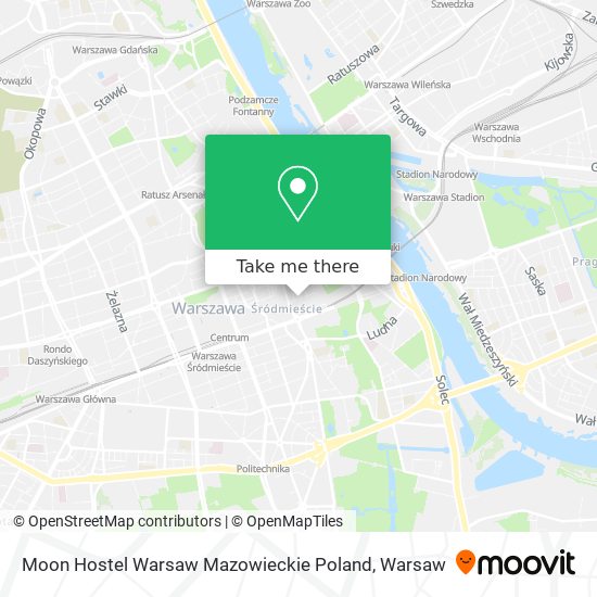 Moon Hostel Warsaw Mazowieckie Poland map